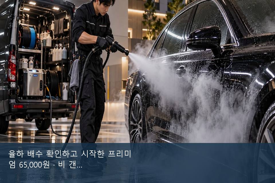 율하 배수 확인하고 시작한 프리미엄 65,000원 · 비 갠 뒤의 작업