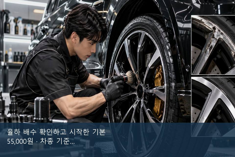 율하 배수 확인하고 시작한 기본 55,000원 · 차종 기준 금액